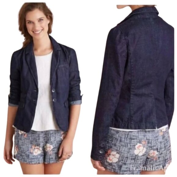 Pilcro and the Letterpress Jackets & Blazers - Women's S Pilcro & The Letterpress Denim Blazer Jacket